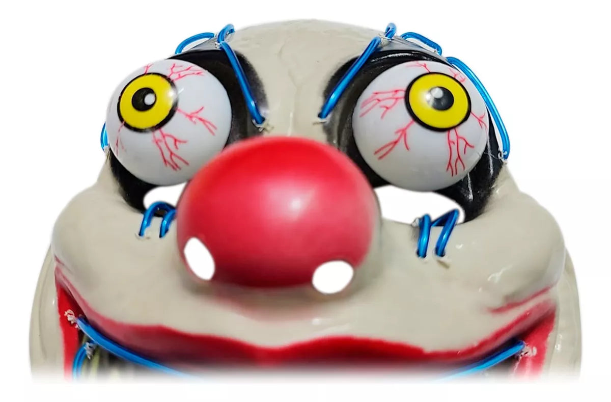 🎭 Máscara Payaso Sangriento LED – Terror Asegurado en Halloween 🎃