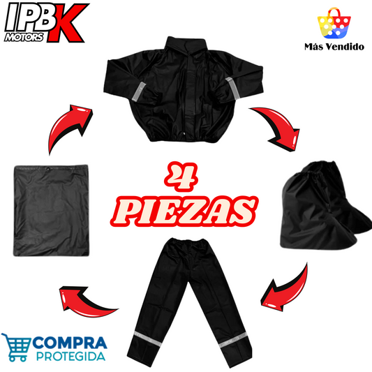Impermeable 4 piezas moto bici patineta Envío Gratis