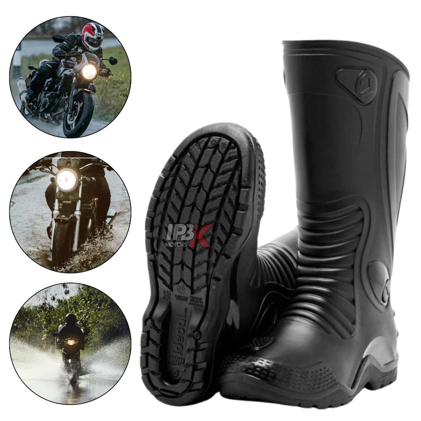Botas caucho 100% impermeable moto