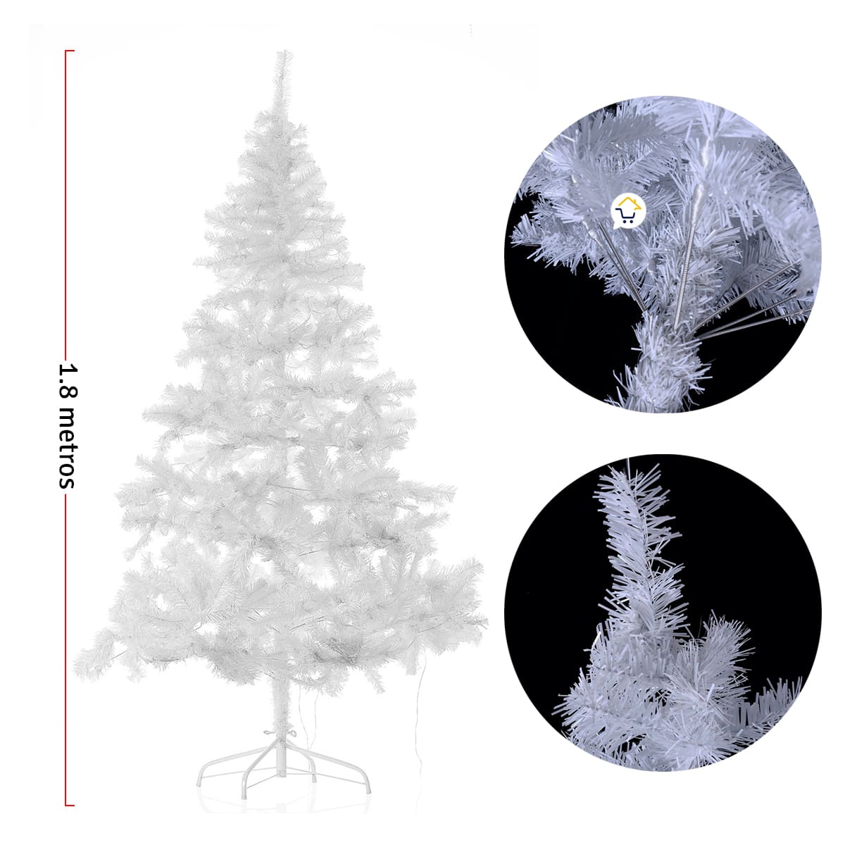 Árbol Navidad Blanco 1.80M 720 Ramas 209