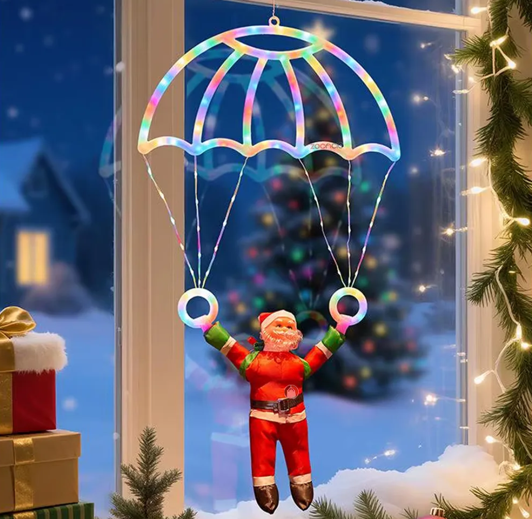 Papa Noel En Paracaídas De Luces Led