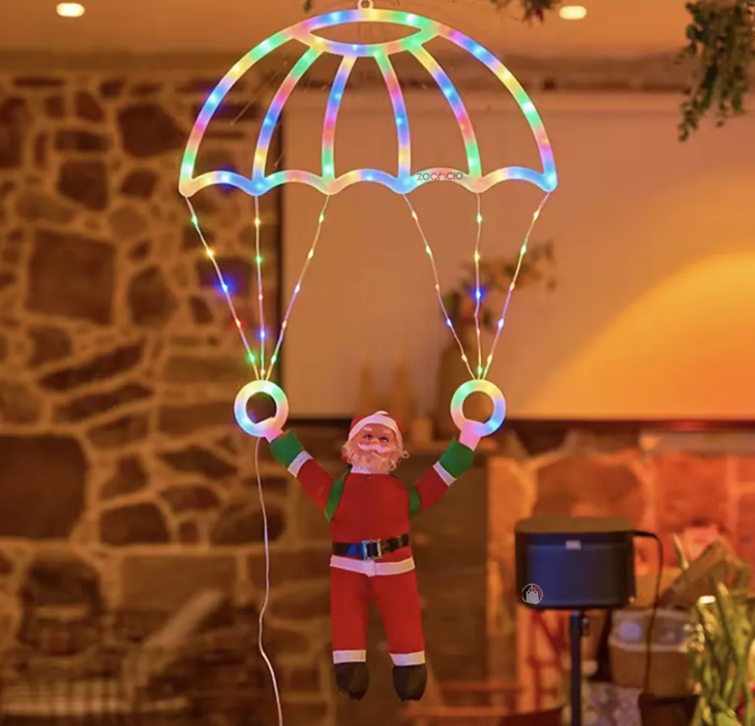 Papa Noel En Paracaídas De Luces Led