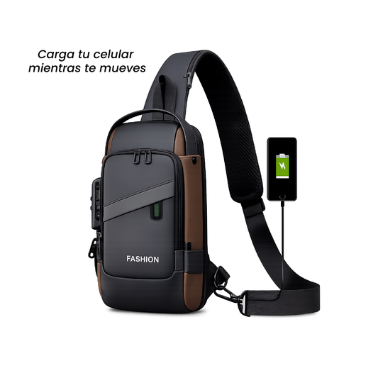 Bolso Mini USB Cargador Hombre Antirrobo