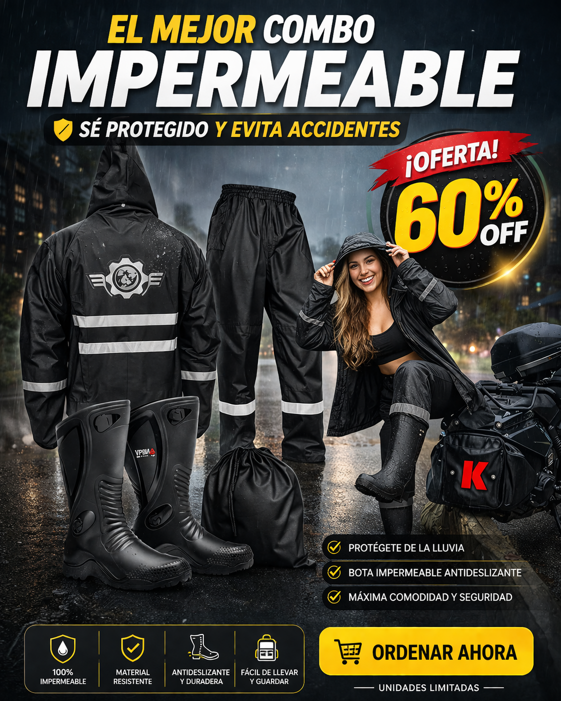Impermeable mas Botas Dakar moto Envio Gratis