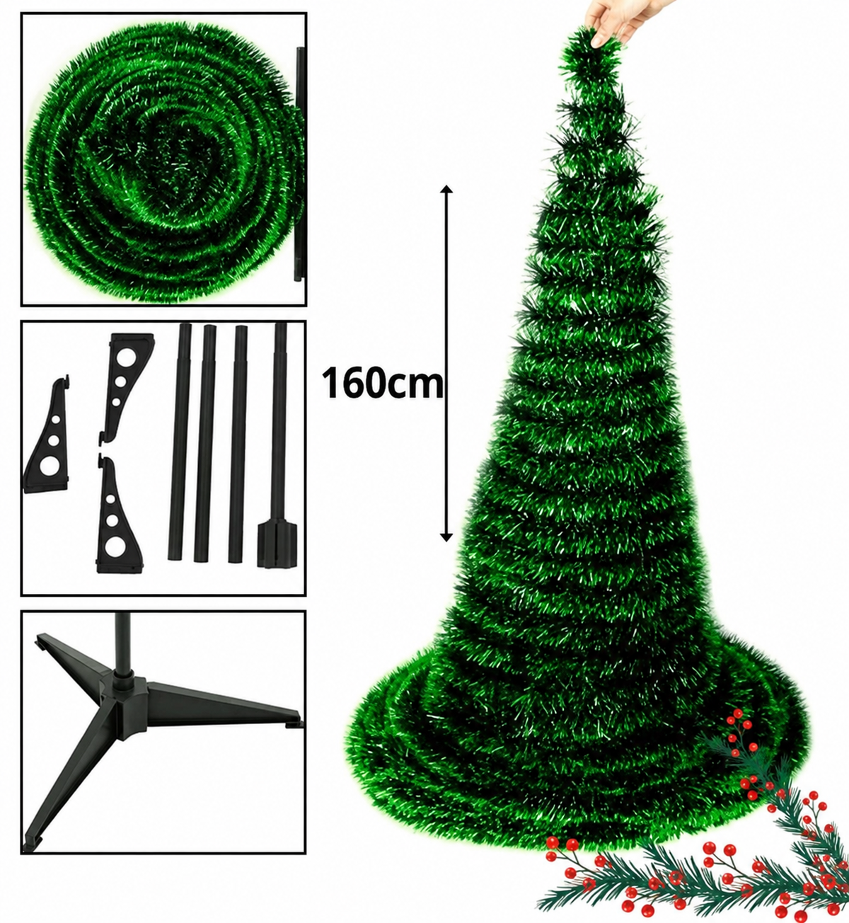 Árbol de Navidad Plegable + Luces