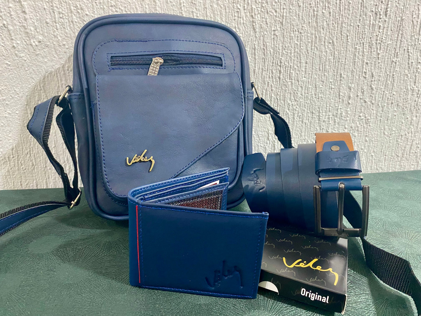 ✨ Trío Vélez – Bolso 23 cm + Correa + Billetera de Cuero ✨