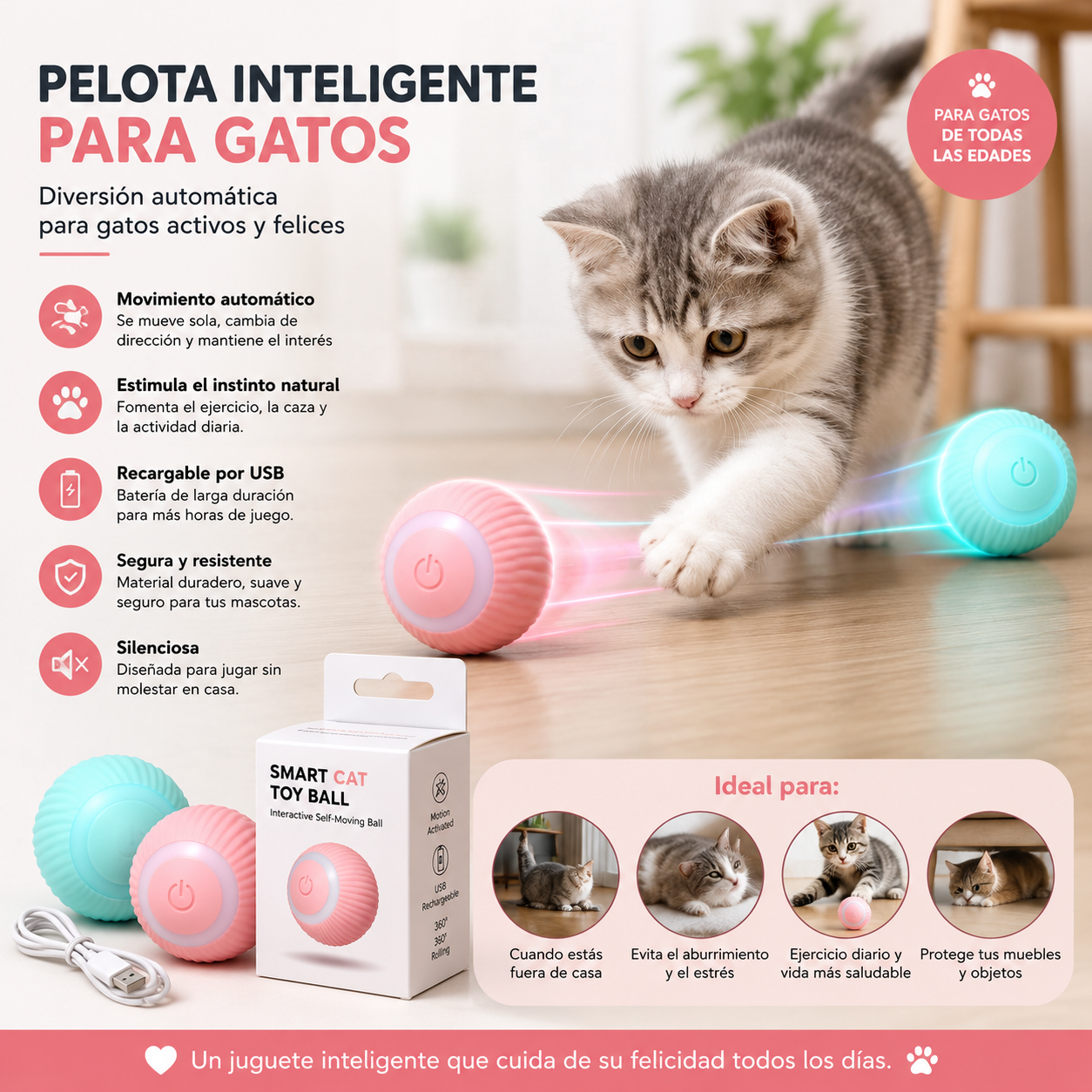 Pelota De Gato Juguete Inteligente
