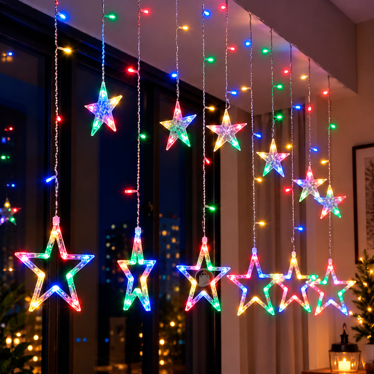 Cortina Punta Estrella Led 3 y 6 M