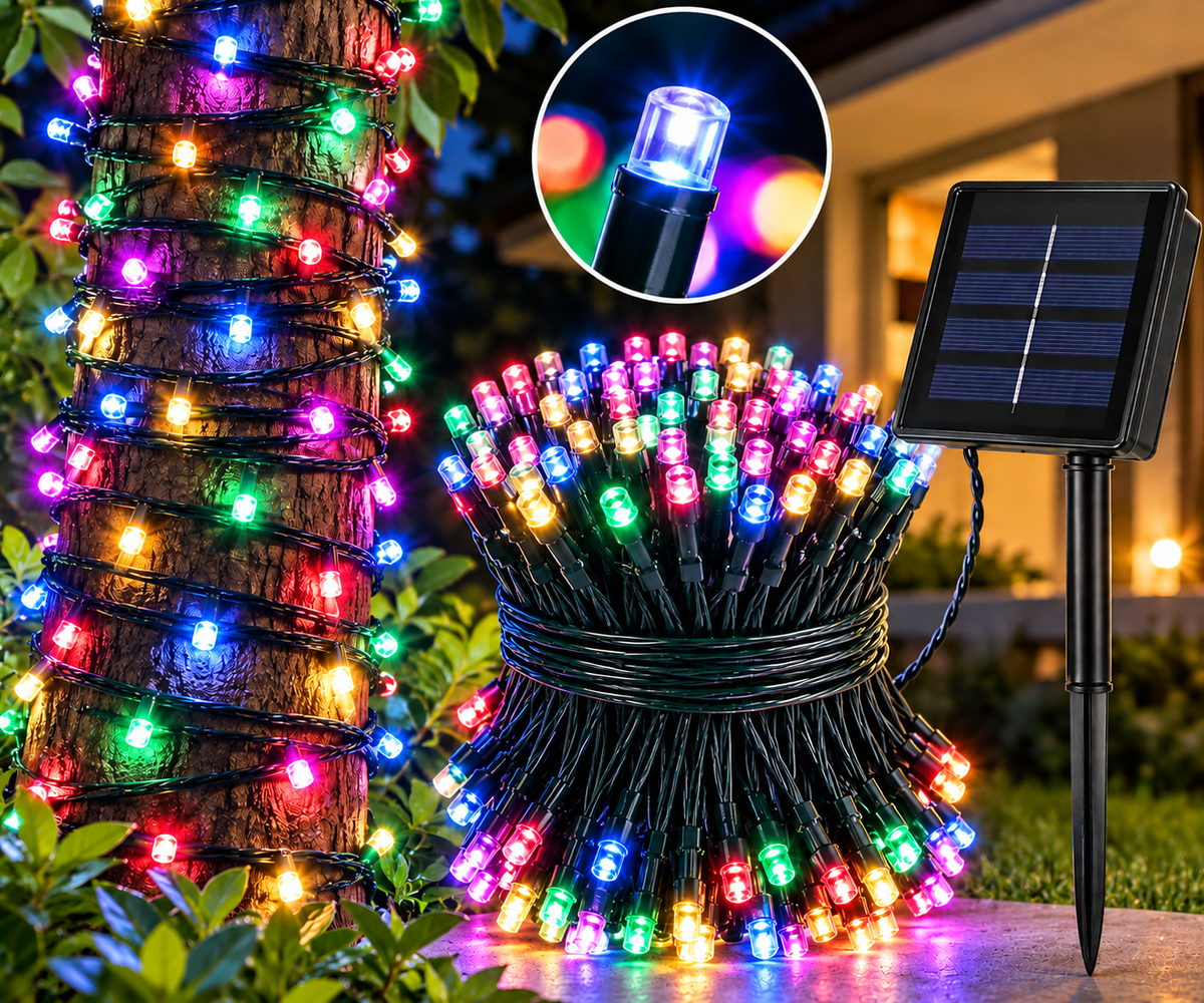 Luces Navidad Panel Solar 100 Led