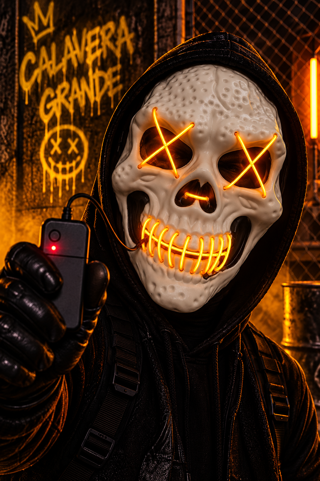 Máscara LED Neón con Control Remoto | Halloween, Disfraces y Fiestas