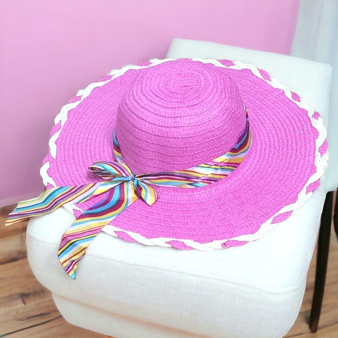 Sombrero de Ala grande, Lazo Estampado 4