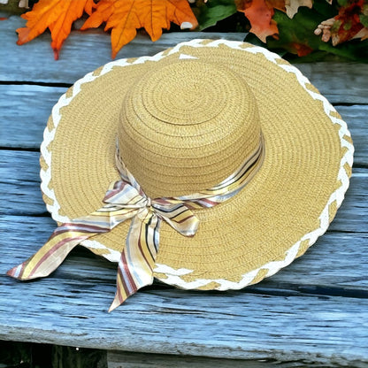 Sombrero de Ala grande, Lazo Estampado 4