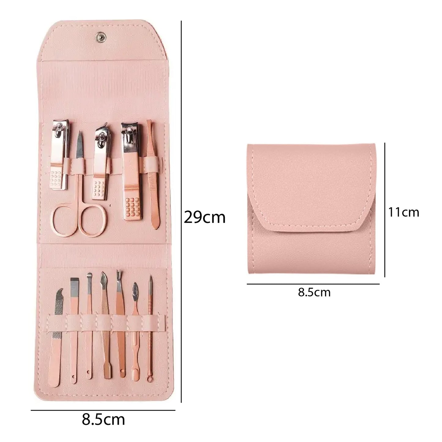 Kit Manicure Pedicure X12 Piezas Viajero