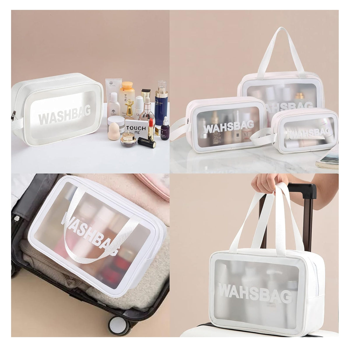 Cosmetiquera set Tres tamaños Viaje