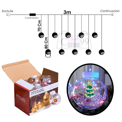 Instalación Bolas Con Figuras Navideñas