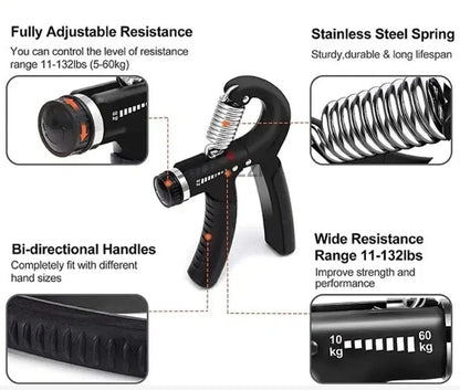 Kit Ejercitador Hand Grip Mano Muñeca