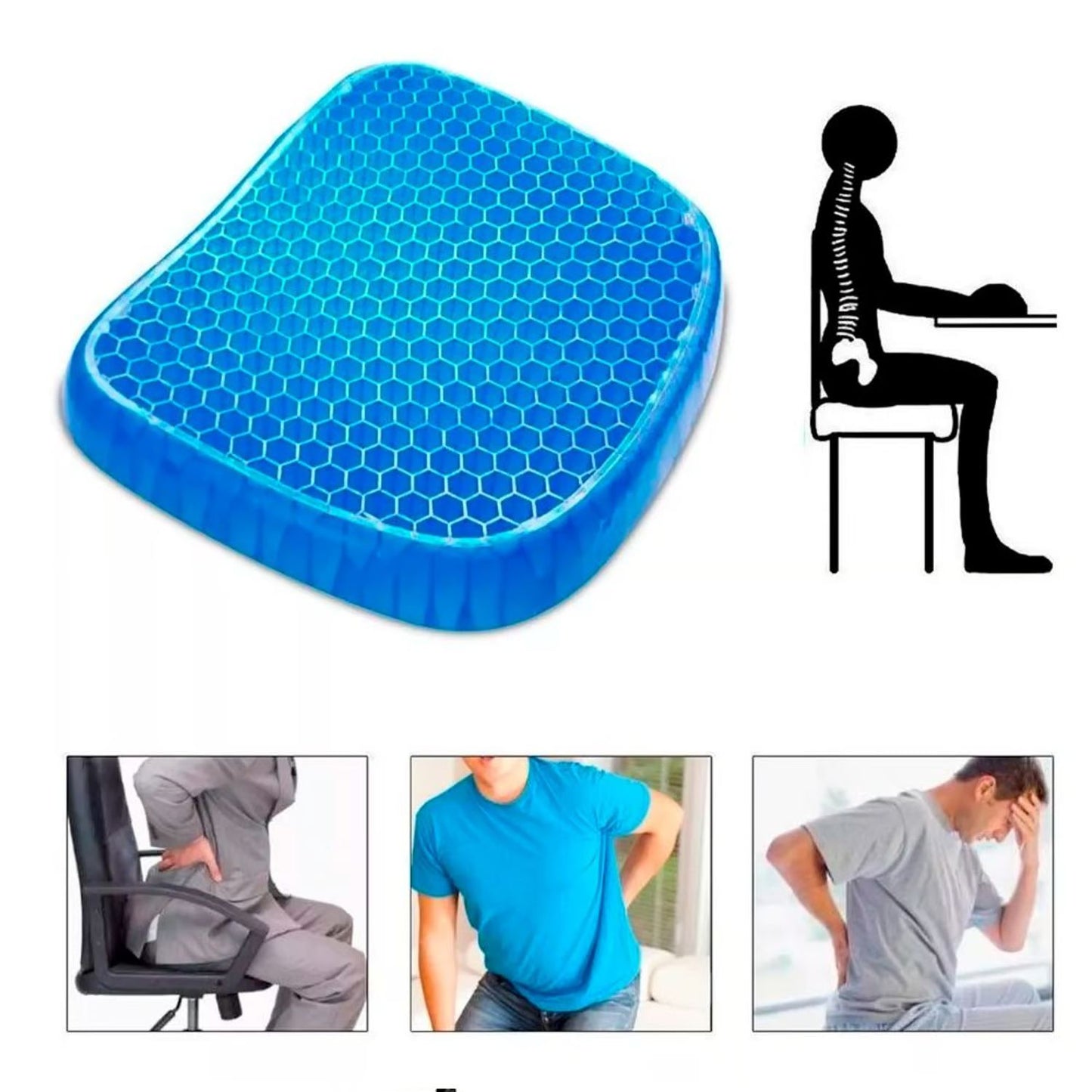 Cojin de Gel Silla Ergonomico Panal