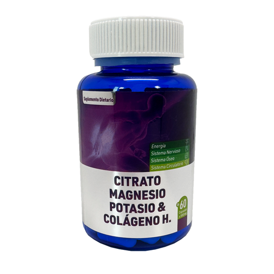 💪✨ Citrato de Magnesio + Potasio + Colágeno – Energía, Fuerza y Bienestar en 60 Cápsulas