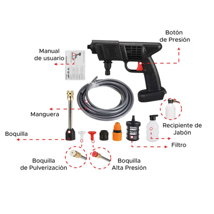 Hidrolavadora portatil con 2 baterías