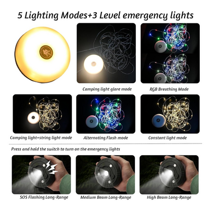 Luces de cadena portátil para camping