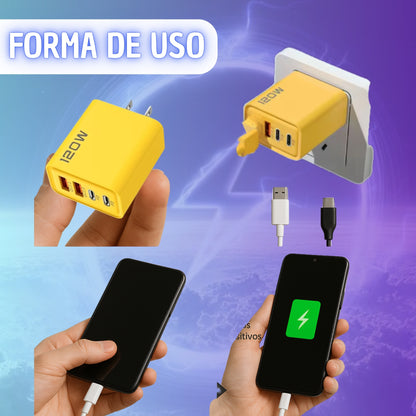 Cargador  120w Usb  4 puertos