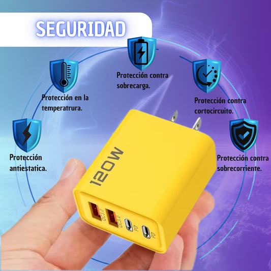 Cargador  120w Usb  4 puertos