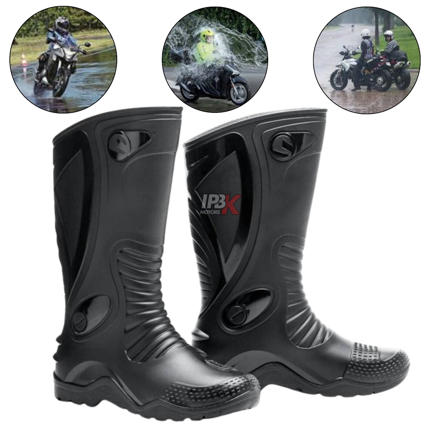 Botas caucho 100% impermeable moto