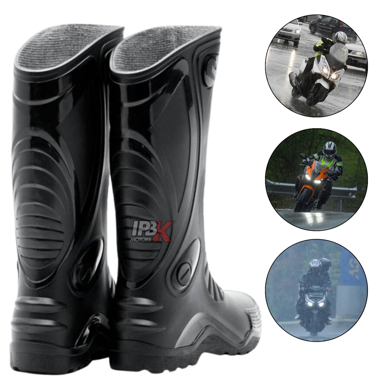 Botas caucho 100% impermeable moto
