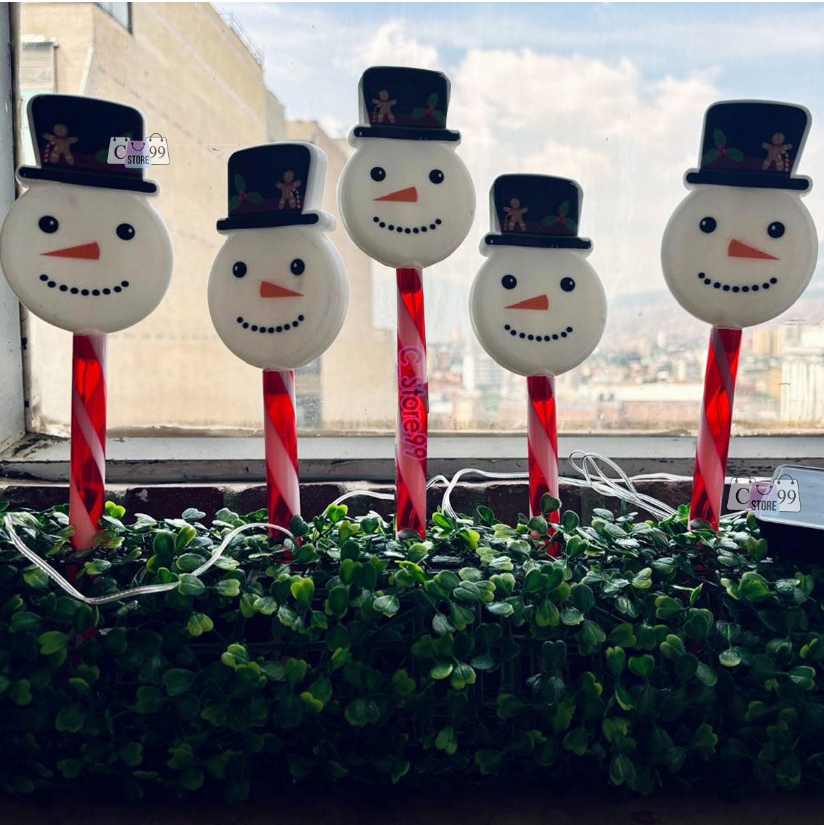 Copos De Nieve Luz Solar Navidad