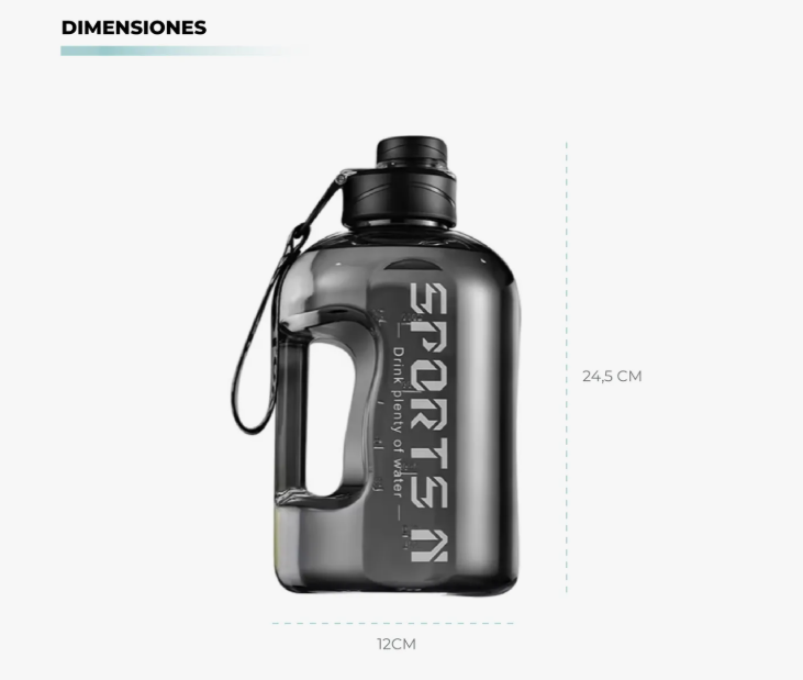 Termo Botella Agua 1.7 Litros Resistente