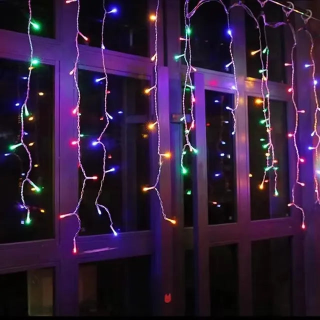 LUCES NAVIDAD CASCADA CORTINA 6 METROS