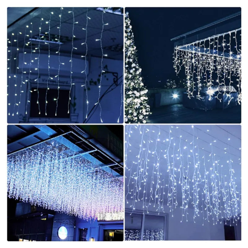 LUCES NAVIDAD CASCADA CORTINA 9 METROS