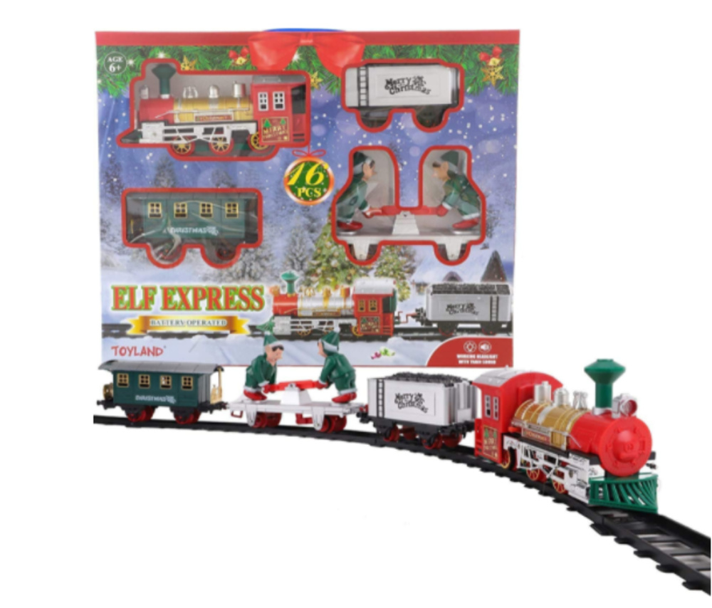 Pista De Tren Musical Navideño Con Elfos