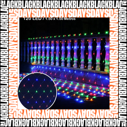 Luces Malla 1.50x1.50 120LED Black Days