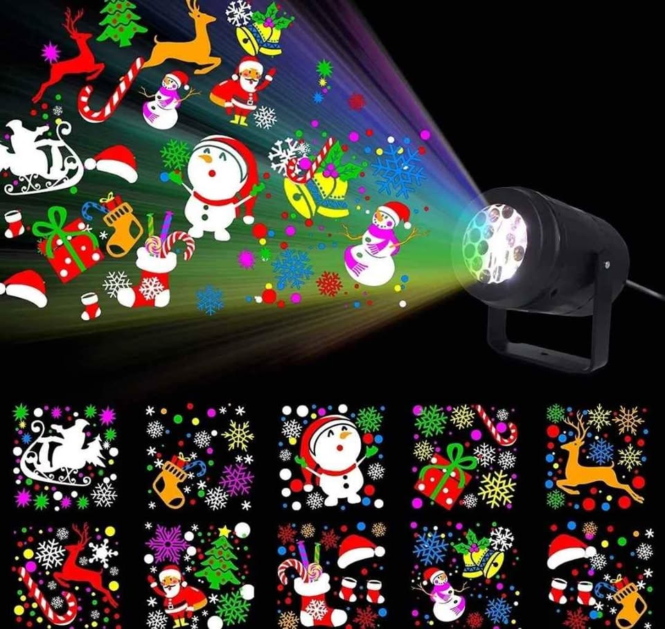Proyector de Luces Navideñas RGB – 16 Imágenes