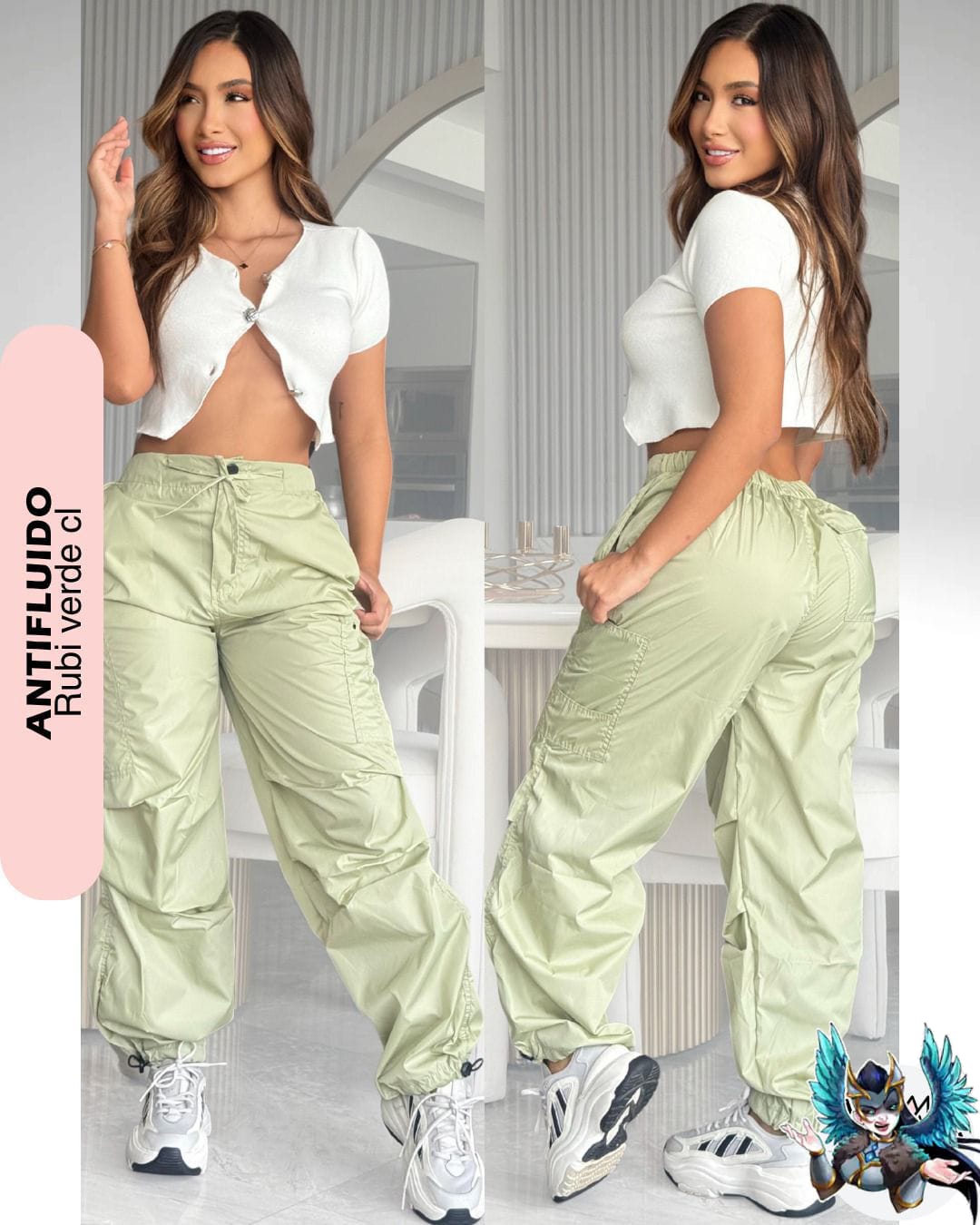 Pantalón Cargo En Tela Antifluido Dama