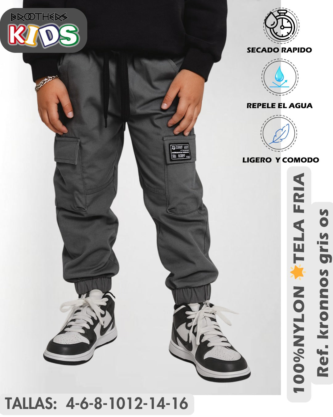 Pantalon Para Niño Kids Jogger Tela ylon