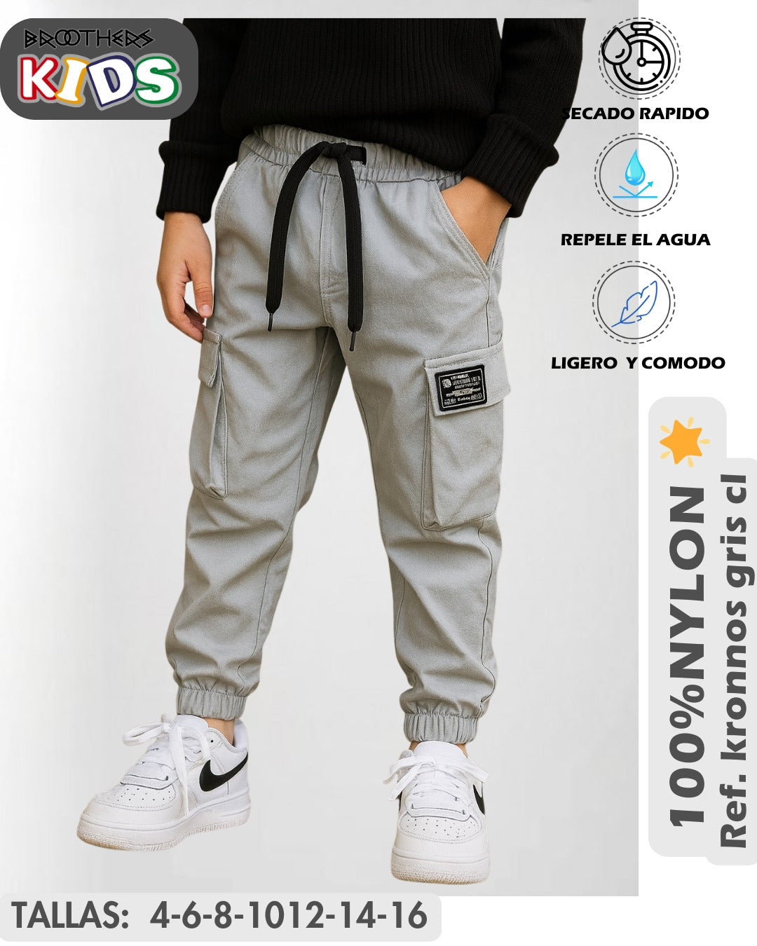 Pantalon Para Niño Kids Jogger Tela ylon