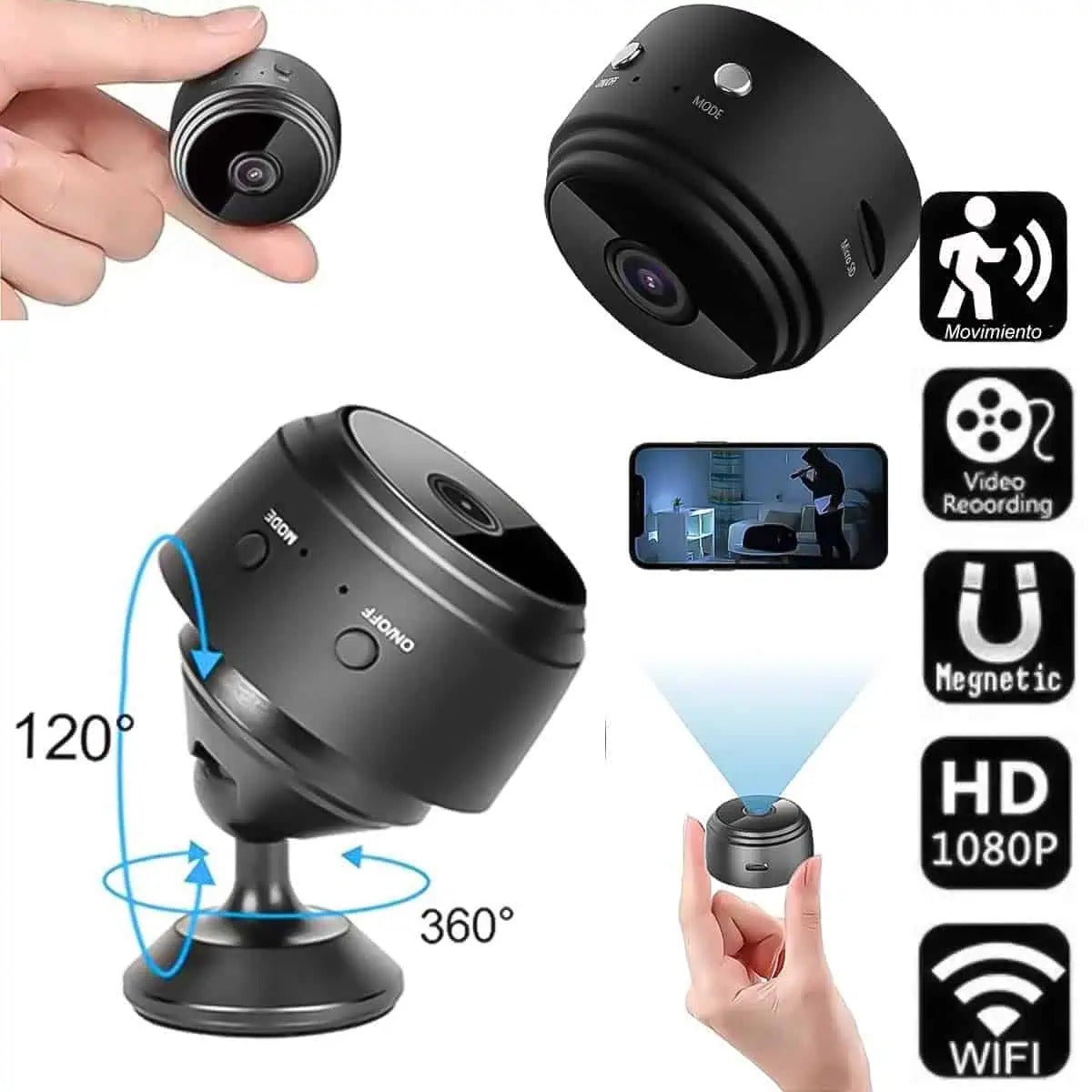 Cámara Mini WiFi A9 ESP – Cámara Pinhole HD 1080P Envío Gratis