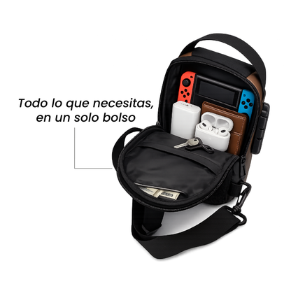 Bolso Mini USB Cargador Hombre Antirrobo
