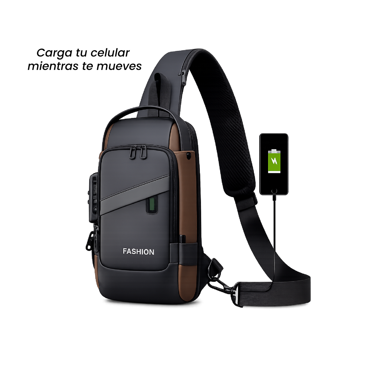 Bolso Mini USB Cargador Hombre Antirrobo