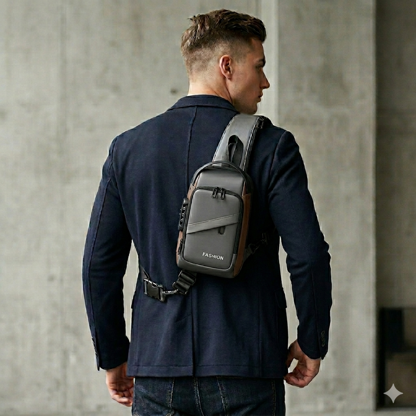 Bolso Mini USB Cargador Hombre Antirrobo