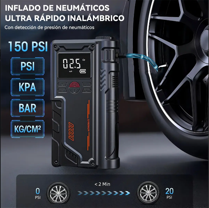Arrancador Batería + Compresor Aire T-700