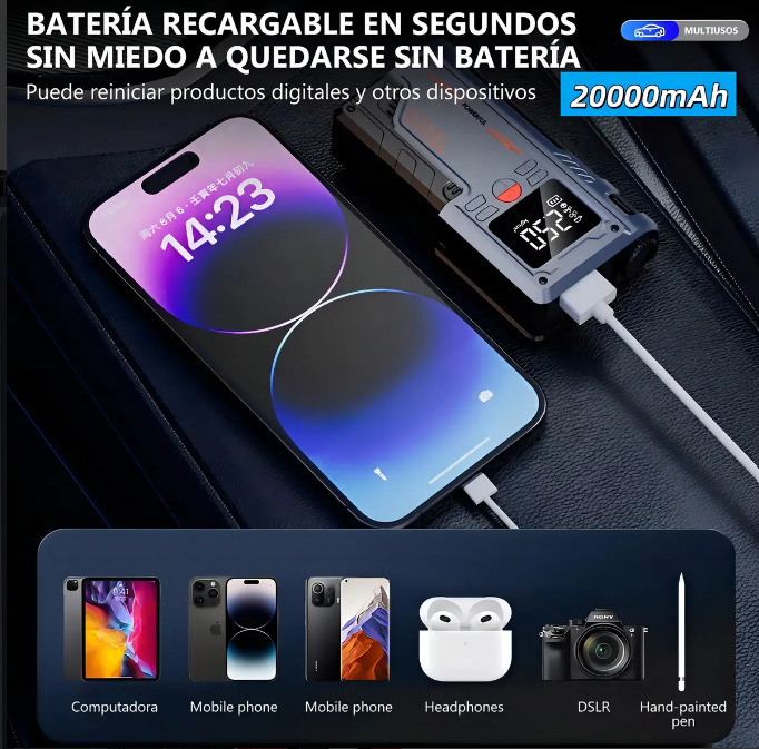 Arrancador Batería + Compresor Aire T-700