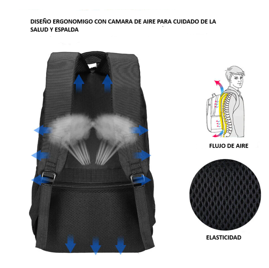 Mochila Hombre CM 60L con Porta Portátil – Amplia y Resistente
