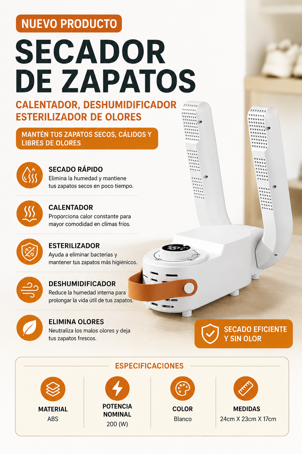 Secador De Zapatos Bienok Multifuncional Envío Gratis