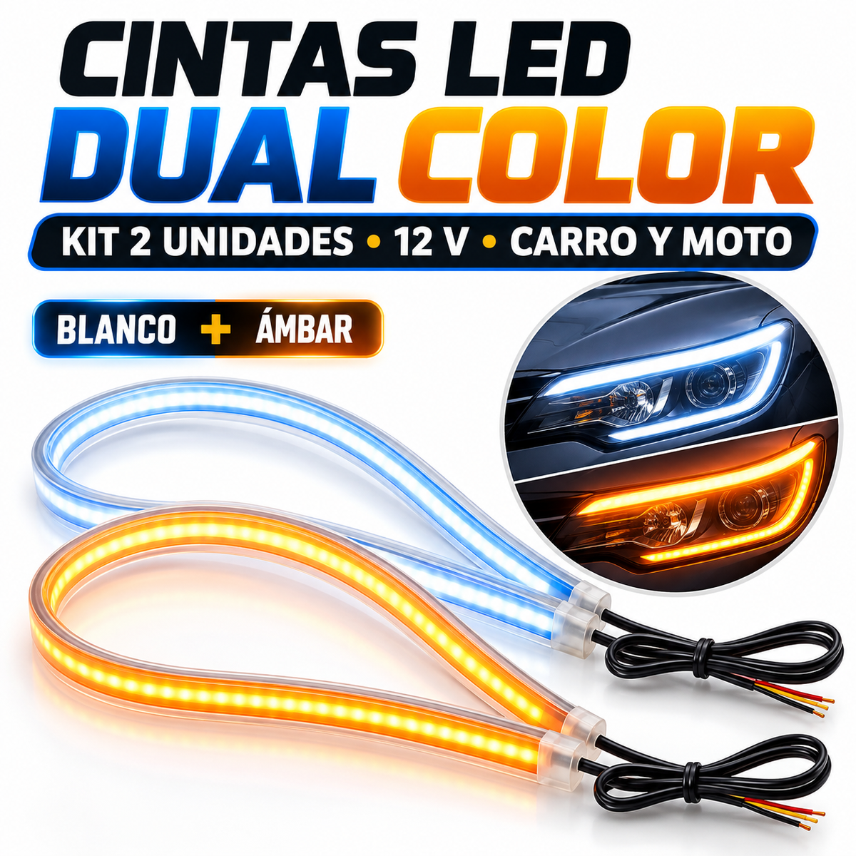 Cintas led dual color 2x1 universal ilum