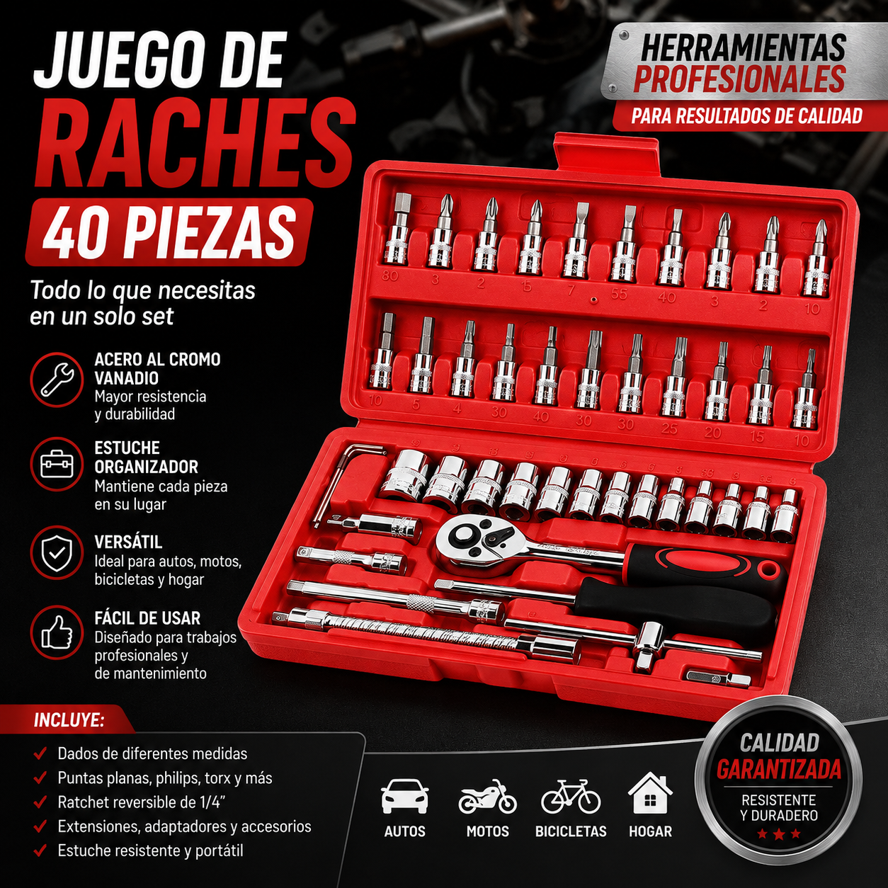 Hidrolavadora 2 Baterias Raches 40pcs