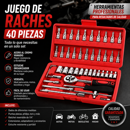 Hidrolavadora 2 Baterias Raches 40pcs