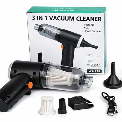 Mini Aspiradora Portátil 3 en 1 – Multiusos